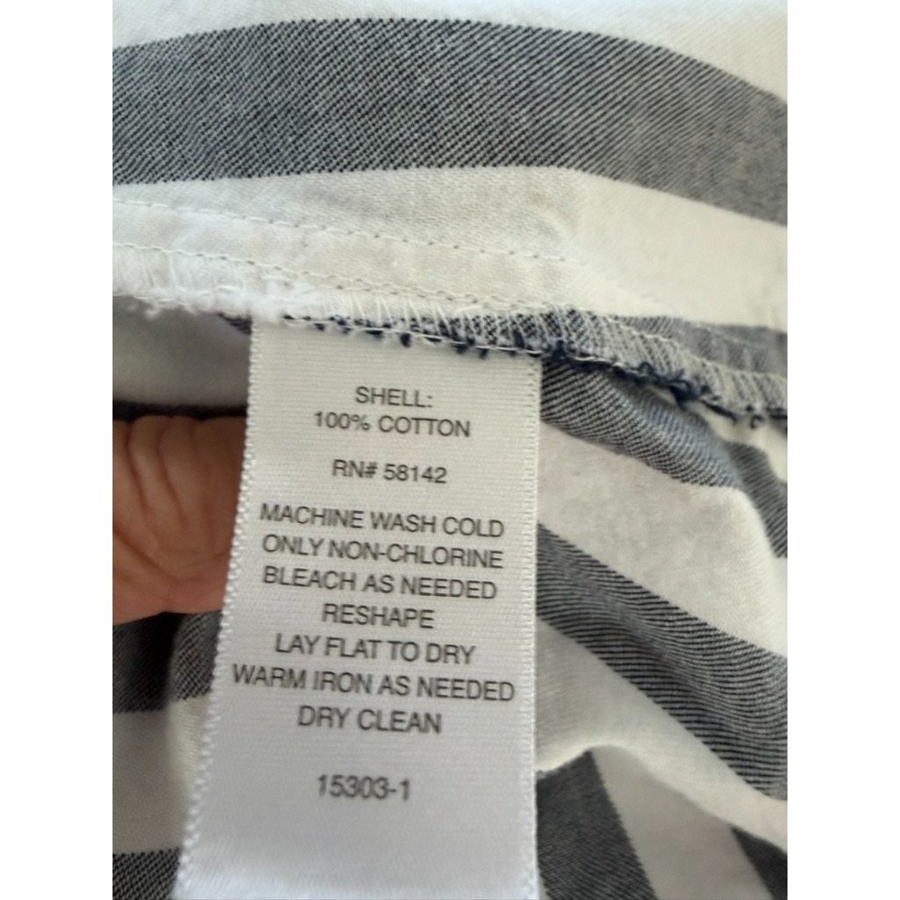 Liz Claiborne Women's Striped Sleeveless Cotton Shirt Dress Blue White Size 10 - Picture 5 of 5